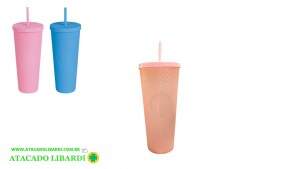 COPO PLAST 1100ML C/CANUDO COLOR ELG65131
