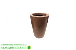 VASO RED COLUNA CONE 30X23CM MARROM 12160