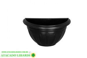 VASO 17CM PAREDE PLASTICO PRETO 3,3L 9501