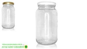 POTE VIDRO 17CM 800ML C/TAMPA METAL 08LM