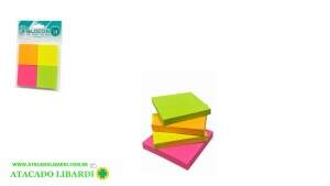 BLOCO ADESIVO ANOTACAO 3,7X3,7CM 4UNI HA85419