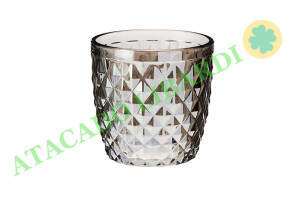 COPO VIDRO 200ML 10CM METALIZ PRATA TP1151