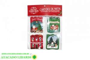 CARTAO NATAL 5,5CMX7CM 4UNI SORT NATCT03