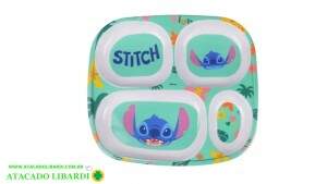 PRATO INFANTIL MELAMINA C/ DIVISORIAS 24,5CM STITCH 30174