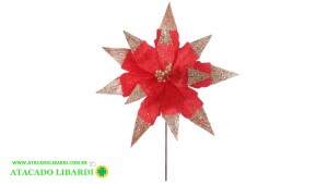 BICO PAPAGAIO AVELUDADO24CM C/GLITTER VERMELHO DOURADO 97724002