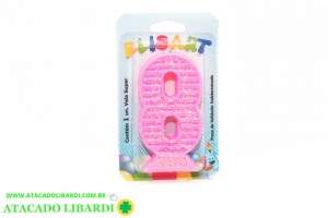 VELA SUPER NUMERO ROSA N8