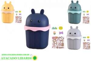MINI LIXEIRA BASCULANTE PLAST COM ADESIVO COLOR HU54892 
