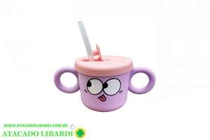 CANECA PLAST COM CANUDO 280ML C/ALCA INF  HG58631