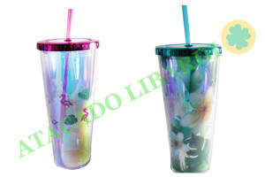 COPO ACRILICO 650ML C/CANUDO SS8882A/SS8882B