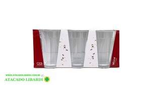CONJ COPO VIDRO 350ML 3PCS VDA14180