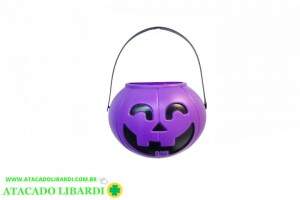 BALDE PLAST ABOBORA HALLOWEEN 16CM ROXO 52311001