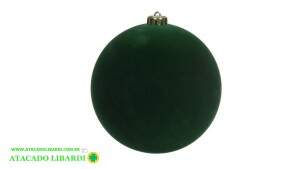 BOLA DECORADA VELUDO 15CM VERDE 90329005