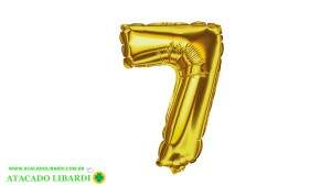 BALAO METALIZADO NUMERO 7 80CM DOURADO PF10007DR7