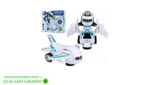 AVIAO ROBO 22CM TRANSF C/LUZ E SOM  FU19444