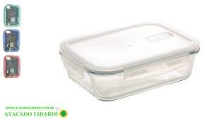 POTE VIDRO HERMETICO 1040ML RET C/TAMPA 52002MIX