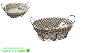 CESTO PARA PAES OVAL 29X20X14,5CM METAL CK5136
