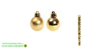 BOLA TUBO 4CM 12PCS DOURADO NTB1801D