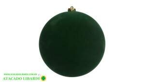 BOLA DECORADA 20CM AVELUDADA VERDE 90382002