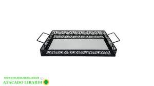 BANDEJA METAL 30X19CM QUAD TRAB C/ESPELHO TP1731