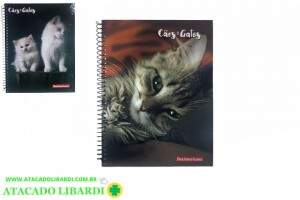 CADERNO UNIVERSITARIO 1MT/80F CD ESPIRAL CAES E GATOS 5117##