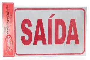 PLACA SINALIZACAO 29X20CM SAIDA PS17