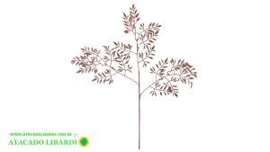 HASTE FOLHA 75CM  C/GLITTER  MARROM 98111005