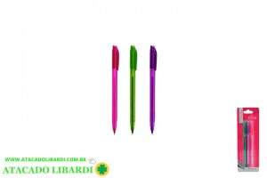 CANETA ESFEROGRAFICA  1,00MM 3PCS COLORIDA WPD30021