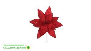 HASTE BOLINHAS AVELUDADO 24CM C/GLITTER VERMELHO 97734002