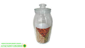 POTE VIDRO 3L  30CM C/TAMPA VIDRO 22021394F