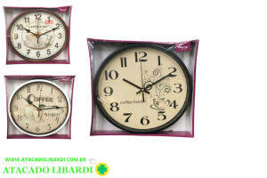 RELOGIO PAREDE 30,5CM RED COFFEE COLOR PDA01015