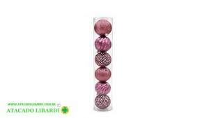 BOLA MISTA 8CM C/6UNI FOSCA GOMOS C/GLITTER VINHO BORDO KX7642