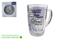 CANECA VIDRO 11CM 350ML SALMOS DEC VDA09336