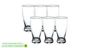 CONJ COPO VIDRO 315ML  6PCS TRANSP 16216