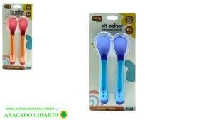 COLHER SILICONE P/BEBE 2PCS TERMO SENSIVEL FJ91218