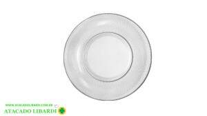 PRATO RASO VIDRO 25,5CM TRANSP 2245