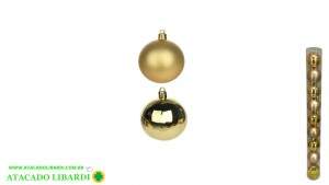 BOLA TUBO 5CM 9PCS DOURADO NTB1803D