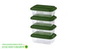 CONJ. 4 POTES RETANGULARES 250ML CR402
