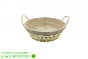 CESTA PALHA 24X24X8CM DEC F0177