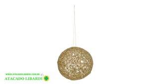 BOLA ARAMADA 12CM C/GLITTER DOURADA 77864001