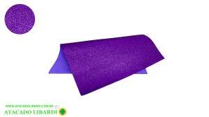 FOLHA EVA ROXO GLITTER 40X48CM 2MM 5UNI PE3509