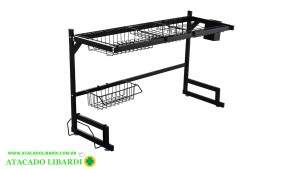 RACK ESCORREDOR LOUCA INOX PRETO 65X51X33CM AIH1682A