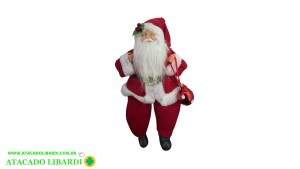 BONECO PAPAI NOEL SENTADO TRADICIONAL VERMELHO BRANCO 30CM A0744001