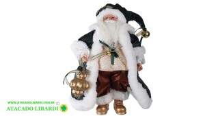BONECO PAPAI NOEL EM PE 45CM VERDE DOURADO A6427001