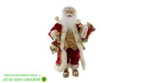 BONECO NATAL PAPAI NOEL VERMELHO VERDE 45 CM 95034001