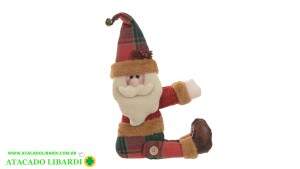 BONECO PELUCIA PAPAI NOEL VERMELHO VERDE 25X38 CM 90685001