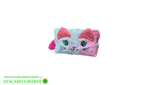 NECESSAIRE PELUCIA FEM 24X11CM C/ALCA GATO HN73906