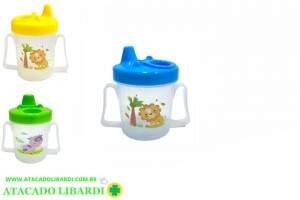 COPO PLAST 240ML C/TAMPA INFANTIL COLOR COP77