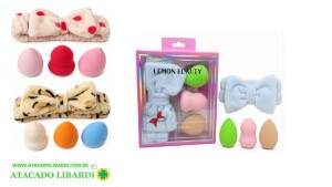 KIT PARA CABELO C/ESPONJA DE MAQUIAGEM 4PCS BA32308