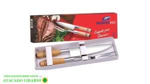CONJ CHURRASCO 2PCS FACA E GARFO 1040