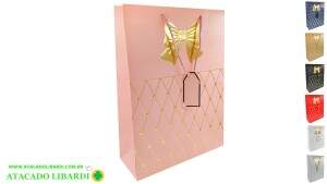 SACOLA PAPEL PRESENTE 32X26X12CM SORT FJ90050